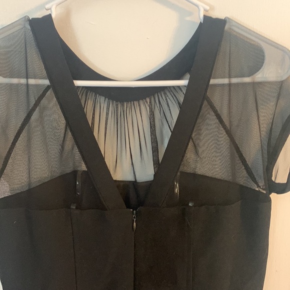 Scarlett black mesh neckline midi dress - Picture 3 of 8